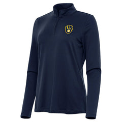 Milwaukee Brewers Antigua Women's Reprocess Quarter-Zip Top - Navy | MLB Near me