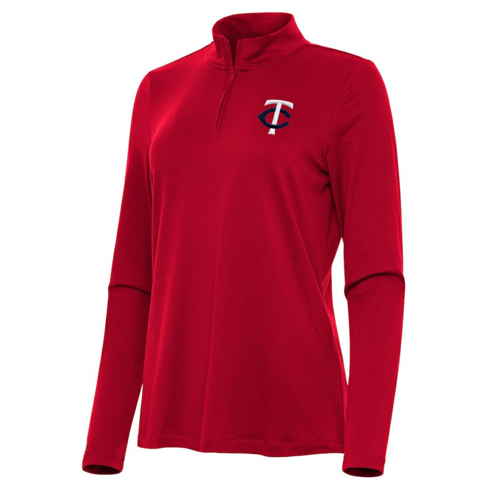 Minnesota Twins Antigua Women's Reprocess Quarter-Zip Top - Red | MLB Sale