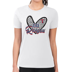 Texas Rangers G-III 4Her by Carl Banks Women's Super-Slim Fit Lightweight Leopard Heart T-Shirt | MLB US