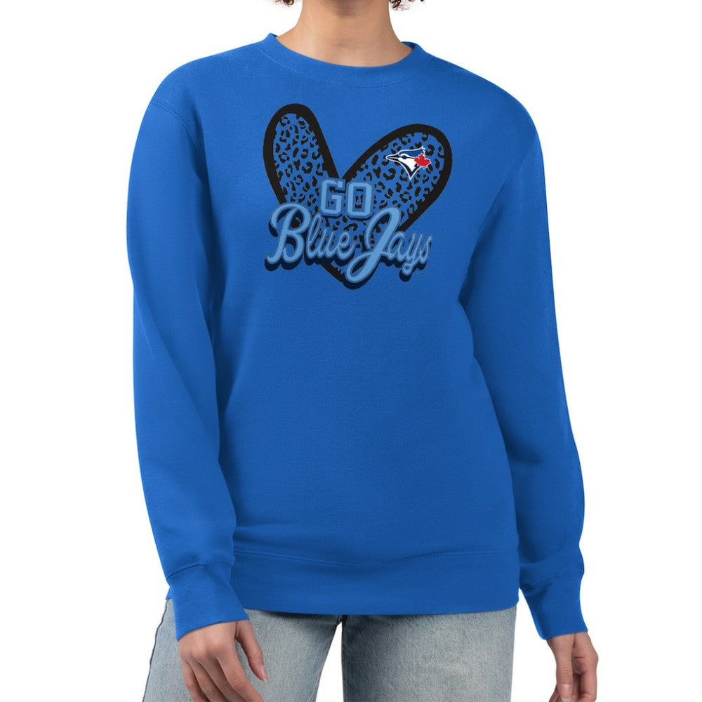 Toronto Blue Jays G-III 4Her by Carl Banks Women's Leopard Heart Pullover Sweatshirt | MLB Near me