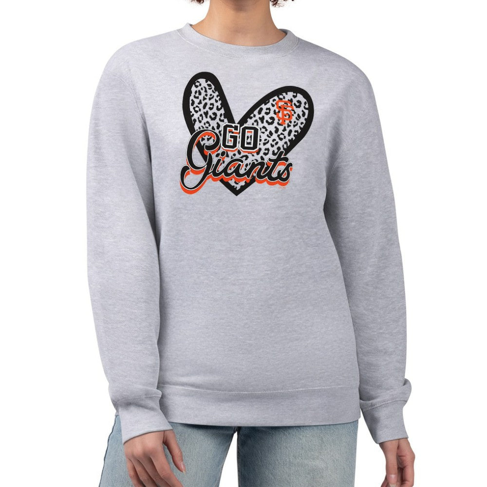 San Francisco Giants G-III 4Her by Carl Banks Women's Leopard Heart Pullover Sweatshirt | MLB Discount
