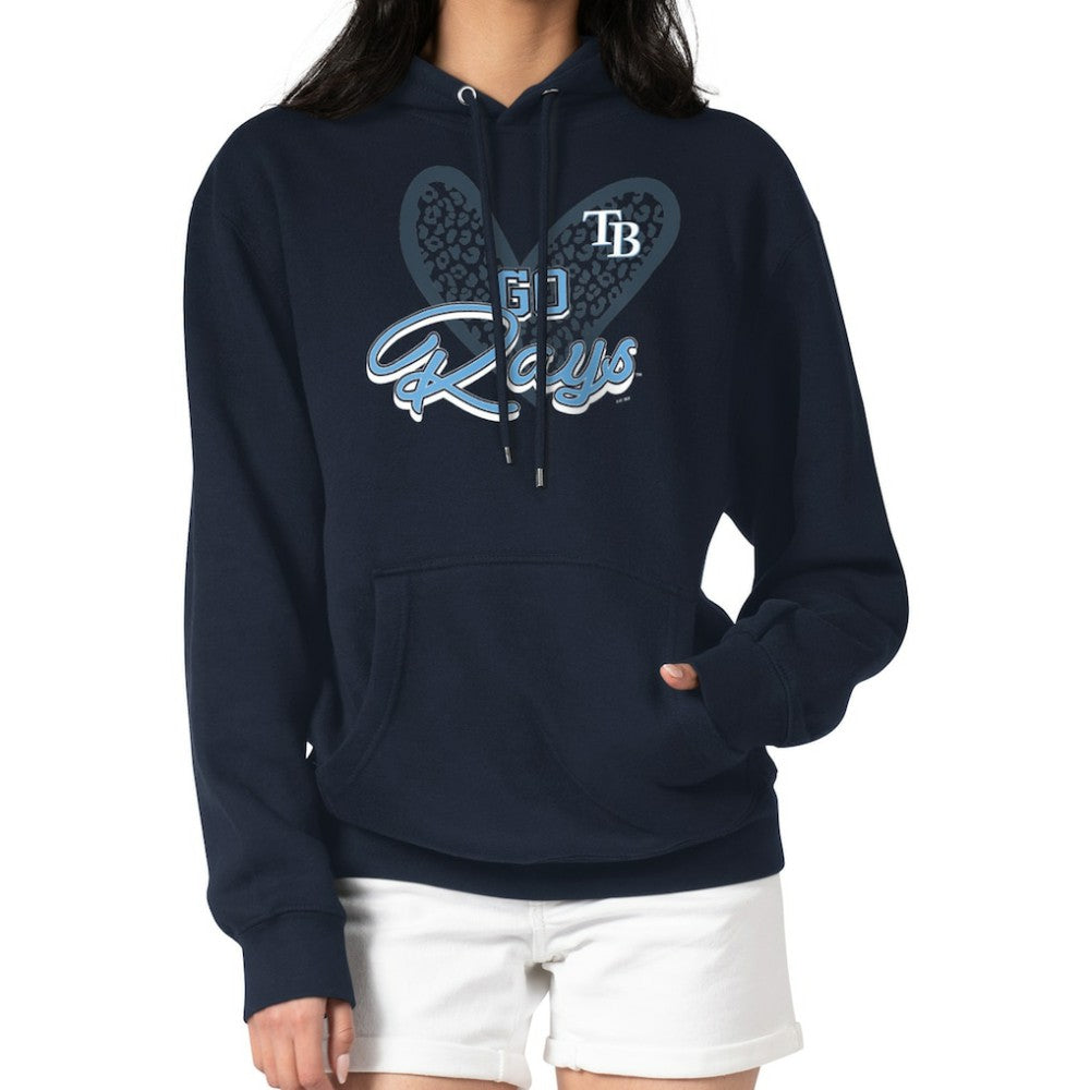 Tampa Bay Rays G-III 4Her by Carl Banks Women's Leopard Heart Pullover Hoodie | MLB Sale