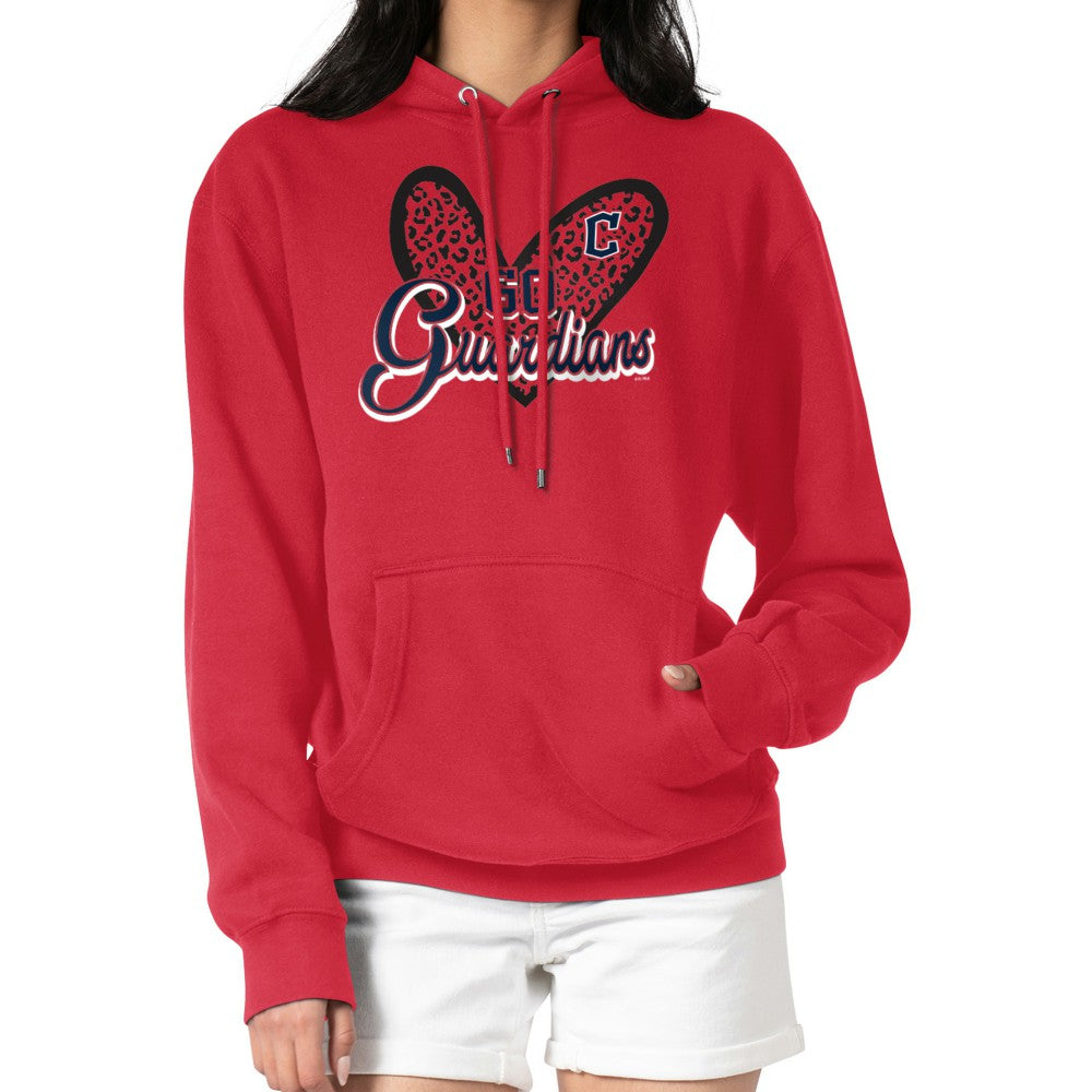 Cleveland Guardians G-III 4Her by Carl Banks Women's Leopard Heart Pullover Hoodie | MLB Shop