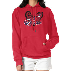 Texas Rangers G-III 4Her by Carl Banks Women's Leopard Heart Pullover Hoodie | MLB Shop