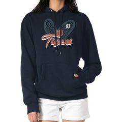 Detroit Tigers G-III 4Her by Carl Banks Women's Leopard Heart Pullover Hoodie | MLB For sale