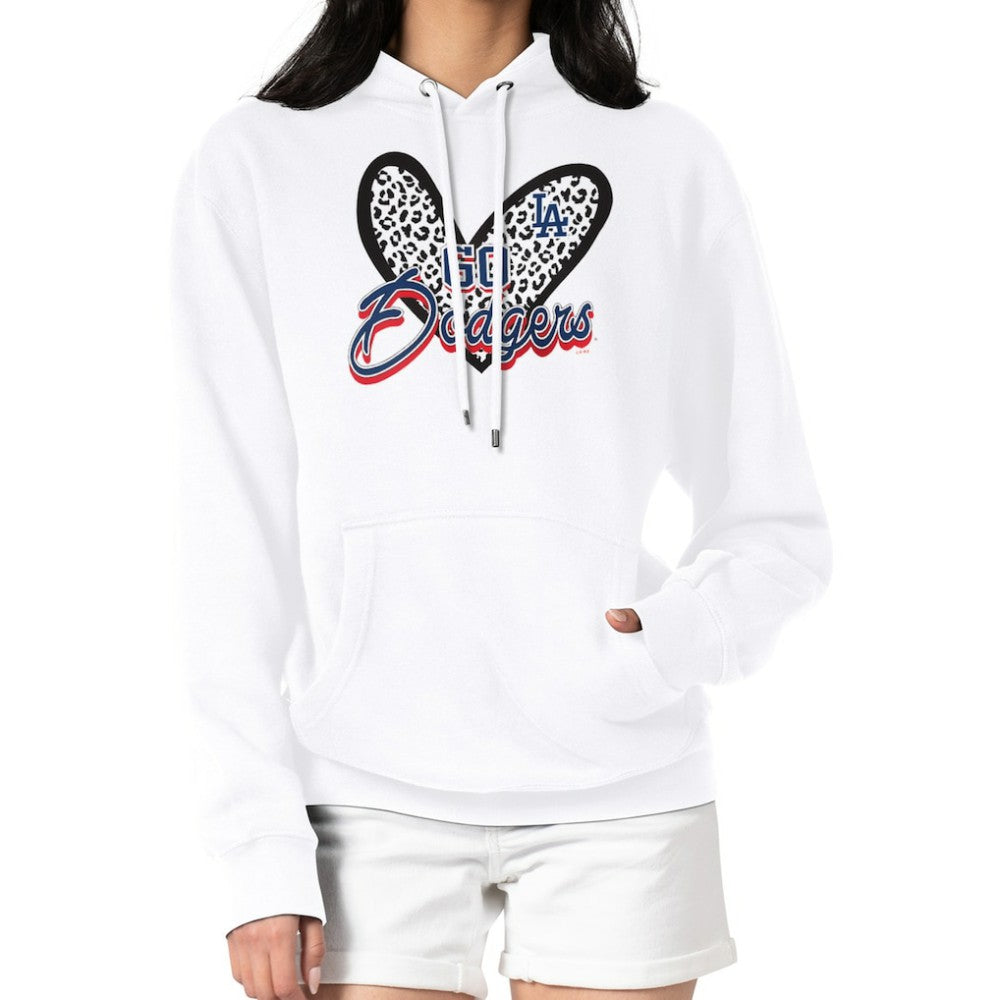 Los Angeles Dodgers G-III 4Her by Carl Banks Women's Leopard Heart Pullover Hoodie | MLB Online