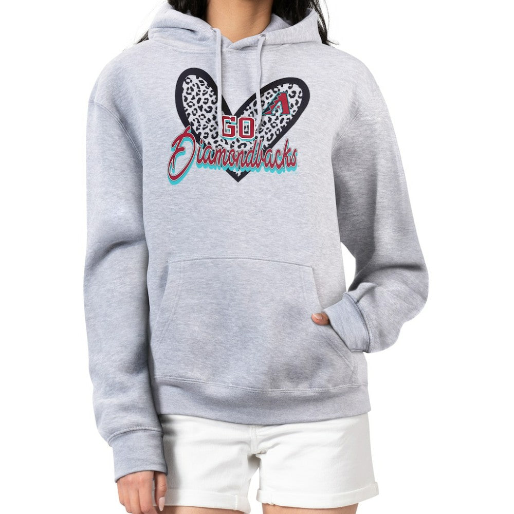 Arizona Diamondbacks G-III 4Her by Carl Banks Women's Leopard Heart Pullover Hoodie | MLB Shop