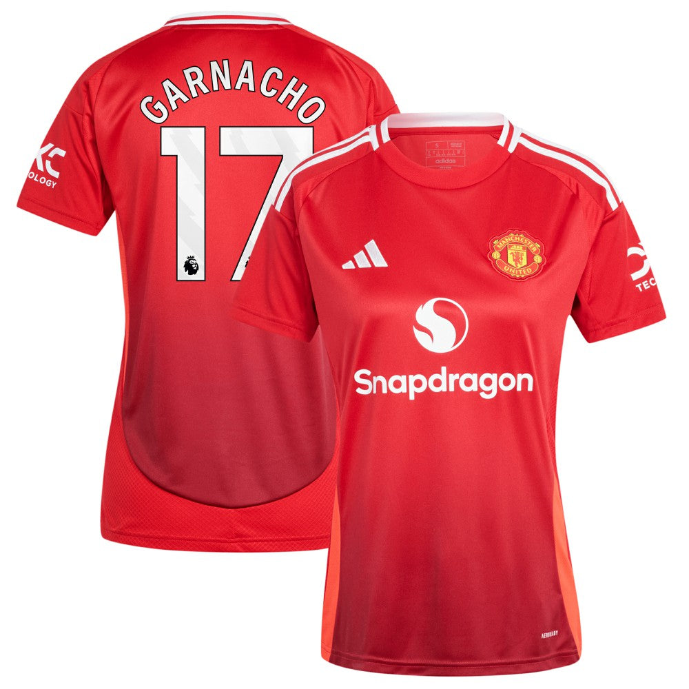 Alejandro Garnacho Manchester United Women's 2024/25 Home Replica Player Jersey Red - Adidas