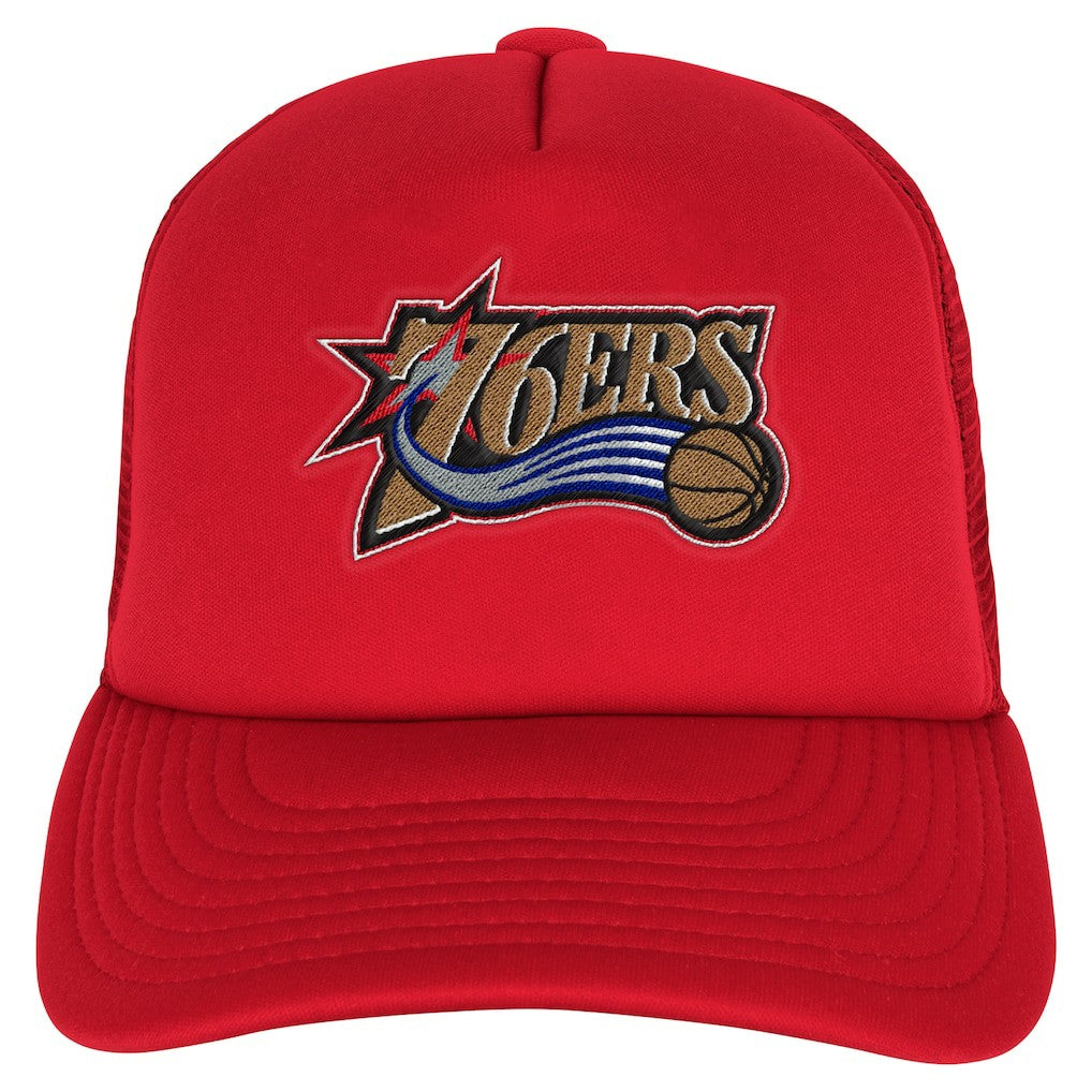 Philadelphia 76ers Youth Core Evergreen Trucker Adjustable Hat On Sale