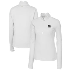 Cincinnati Bengals  Cutter & Buck Women's Traverse Stretch DryTec Quarter-Zip Top