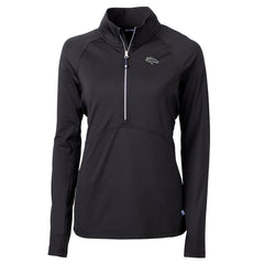Denver Broncos  Cutter & Buck Women's Adapt Eco Knit Stretch Recycled Raglan Half-Zip Top