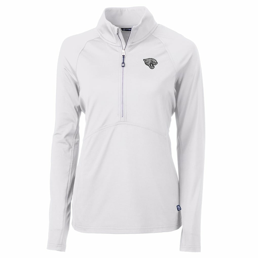 Jacksonville Jaguars  Cutter & Buck Women's Adapt Eco Knit Stretch Recycled Raglan Half-Zip Top