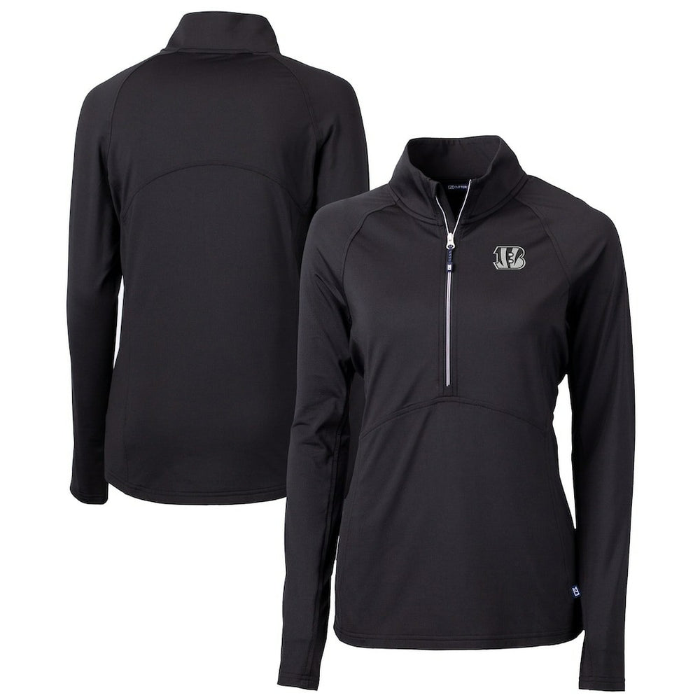 Cincinnati Bengals  Cutter & Buck Women's Adapt Eco Knit Stretch Recycled Half-Zip Pullover Top