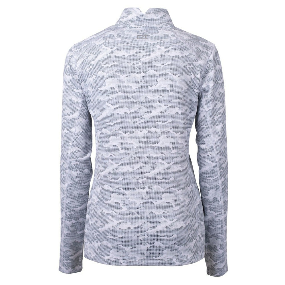 Minnesota Vikings  Cutter & Buck Women's Traverse Camo Print Stretch Tri-Blend Quarter-Zip Top