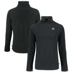 Miami Dolphins  Cutter & Buck Women's Coastline Epic Comfort Eco Recycled Funnel Neck Pullover Sweatshirt