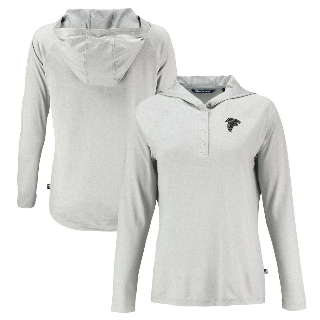 Atlanta Falcons  Cutter & Buck Women's Coastline Epic Comfort Eco Recycled Long Sleeve Hoodie T-Shirt