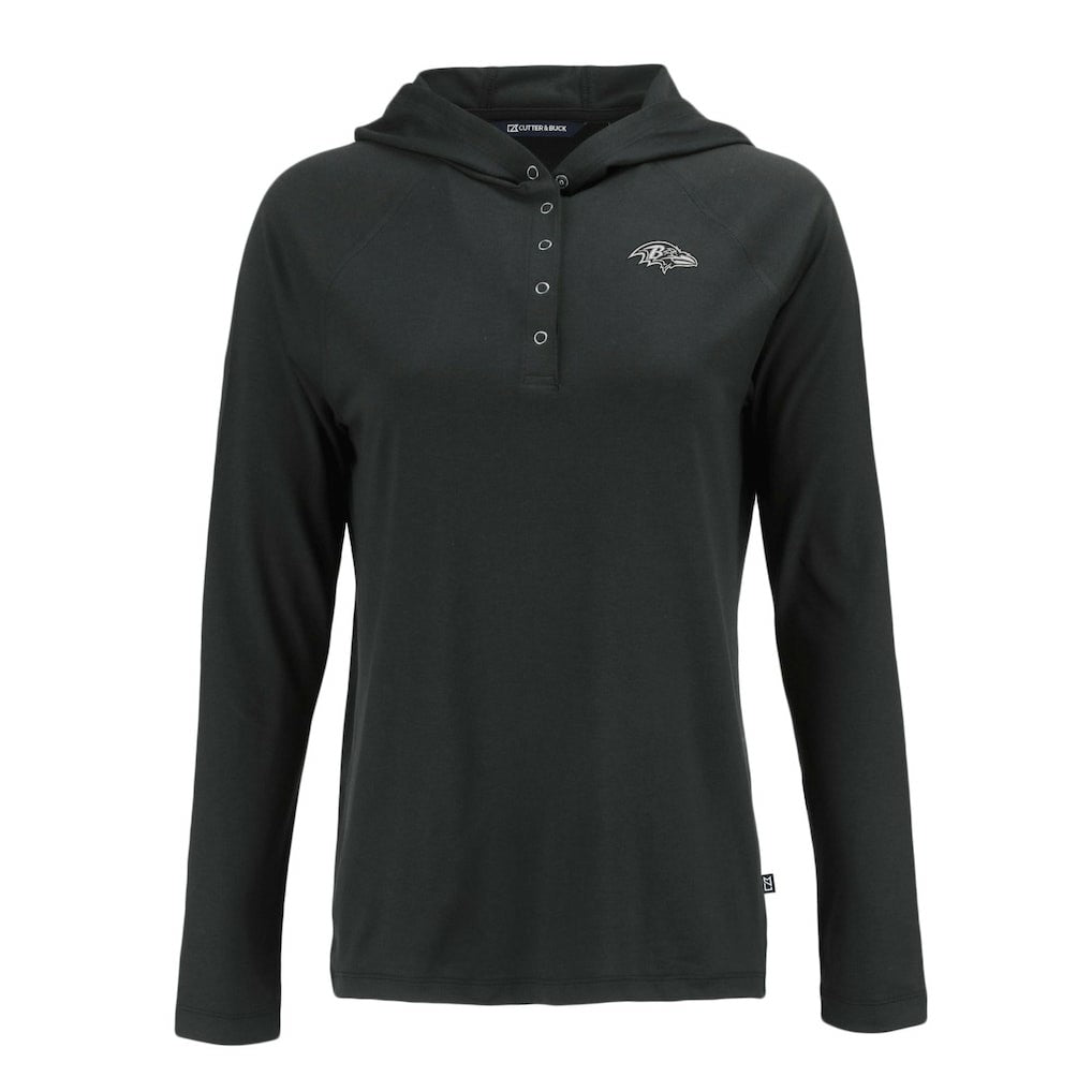 Baltimore Ravens  Cutter & Buck Women's Coastline Epic Comfort Eco Recycled Long Sleeve Hoodie T-Shirt