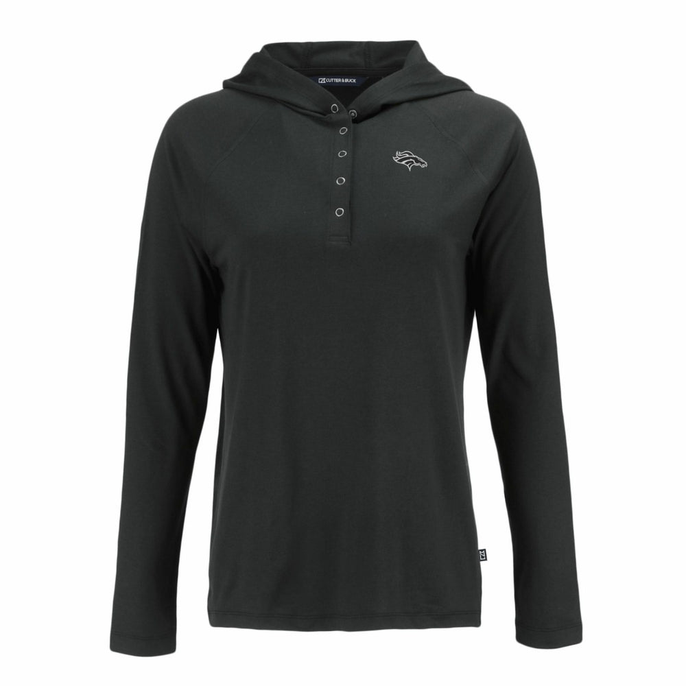 Denver Broncos  Cutter & Buck Women's Coastline Epic Comfort Eco Recycled Long Sleeve Hoodie T-Shirt
