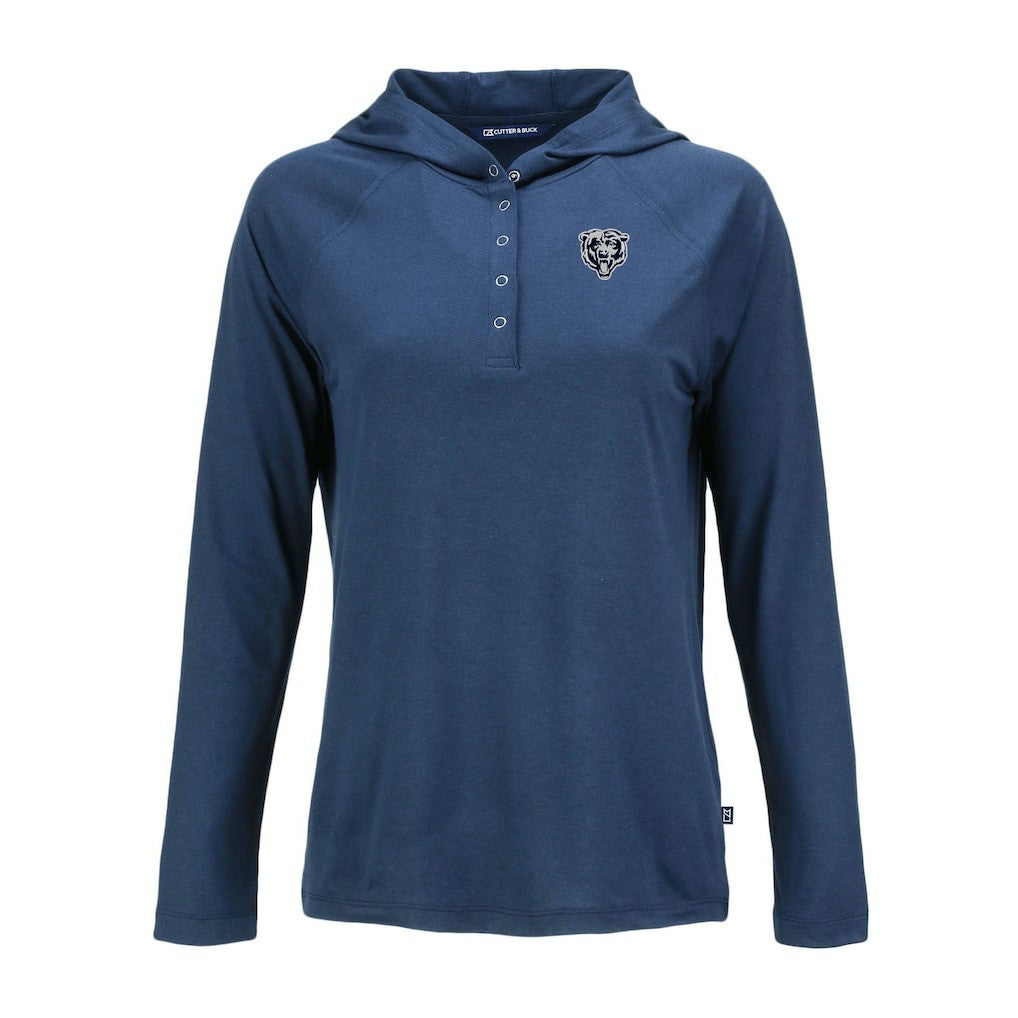 Chicago Bears  Cutter & Buck Women's Coastline Epic Comfort Eco Recycled Long Sleeve Hoodie T-Shirt