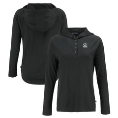 Green Bay Packers  Cutter & Buck Women's Coastline Epic Comfort Eco Recycled Long Sleeve Hoodie T-Shirt