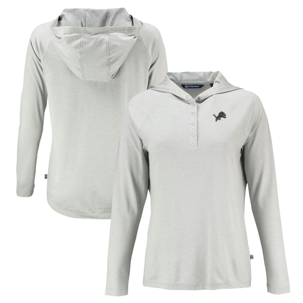 Detroit Lions  Cutter & Buck Women's Coastline Epic Comfort Eco Recycled Long Sleeve Hoodie T-Shirt