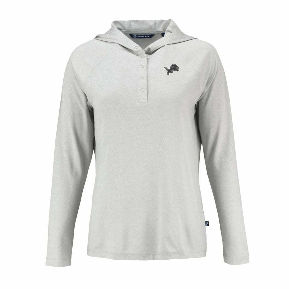 Detroit Lions  Cutter & Buck Women's Coastline Epic Comfort Eco Recycled Long Sleeve Hoodie T-Shirt