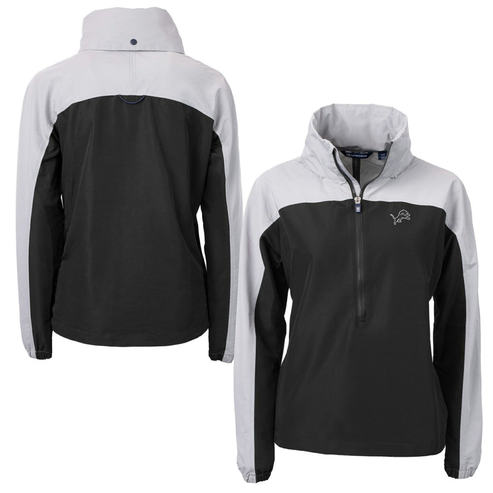 Detroit Lions  Cutter & Buck Women's Charter Eco Recycled Half-Zip Hoodie Anorak Jacket