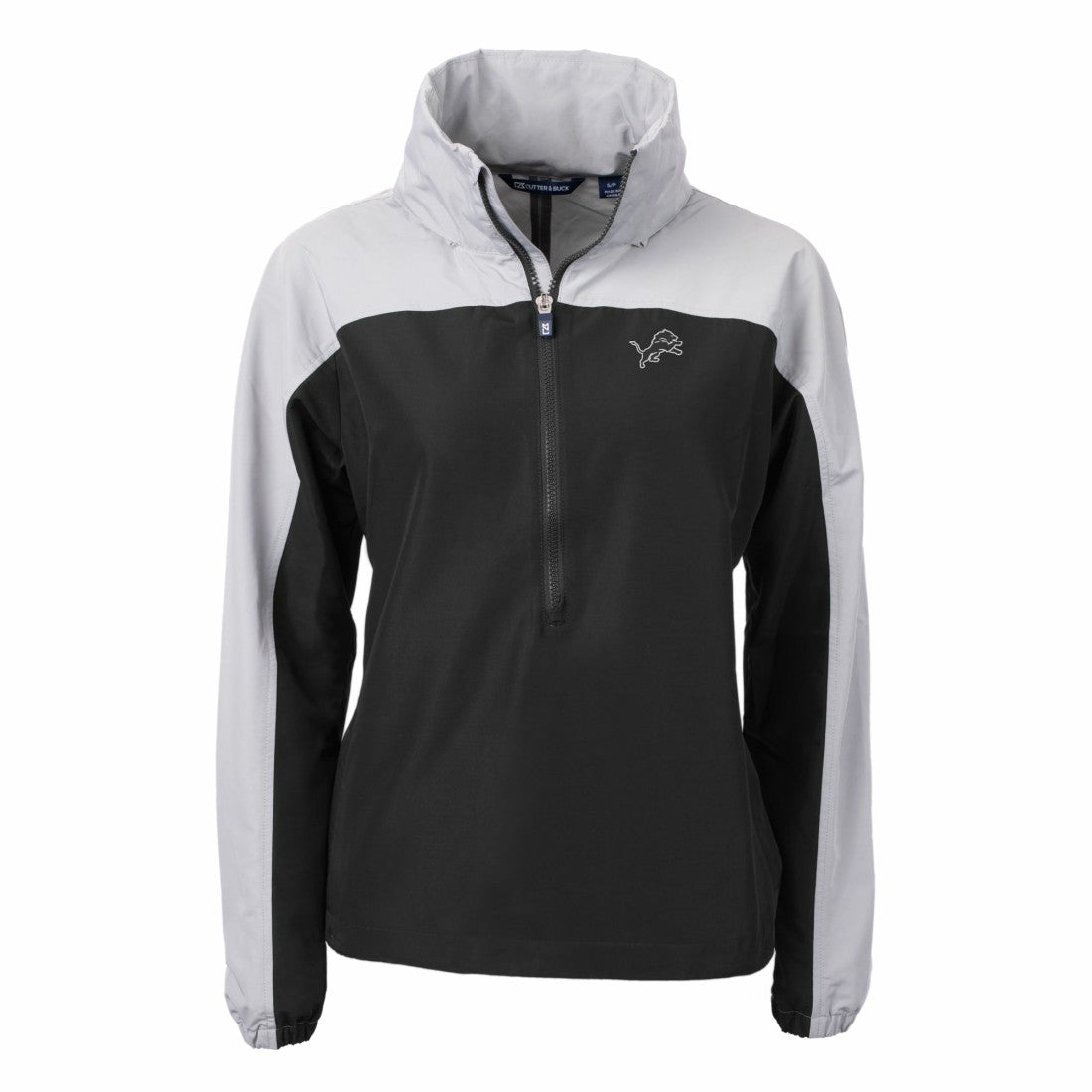 Detroit Lions  Cutter & Buck Women's Charter Eco Recycled Half-Zip Hoodie Anorak Jacket