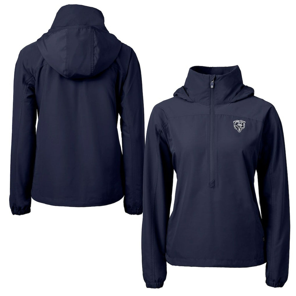 Chicago Bears  Cutter & Buck Women's Charter Eco Recycled Half-Zip Hoodie Anorak Jacket