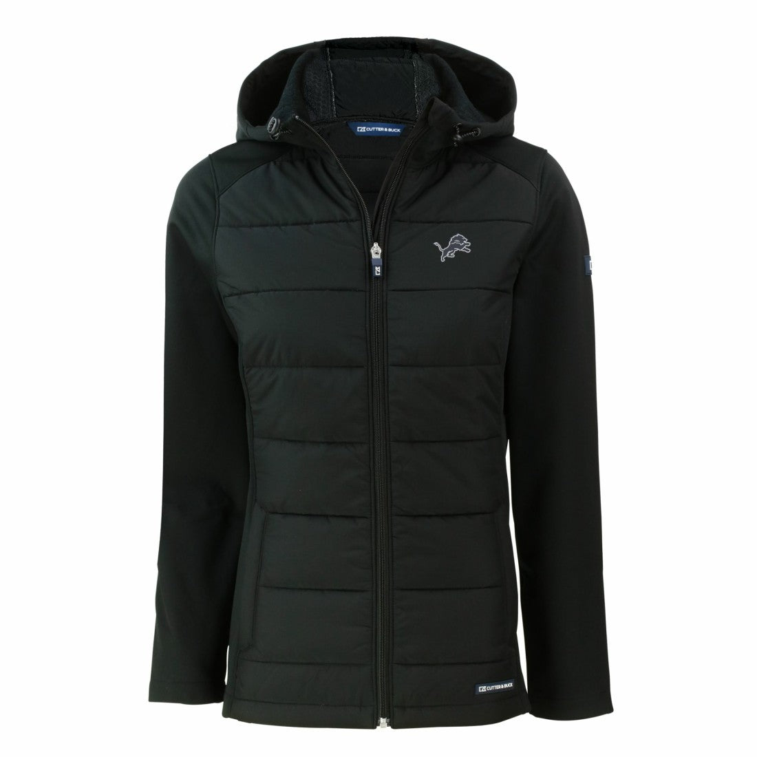 Detroit Lions  Cutter & Buck Women's Evoke Hybrid Eco Softshell Recycled Full-Zip Hoodie Jacket