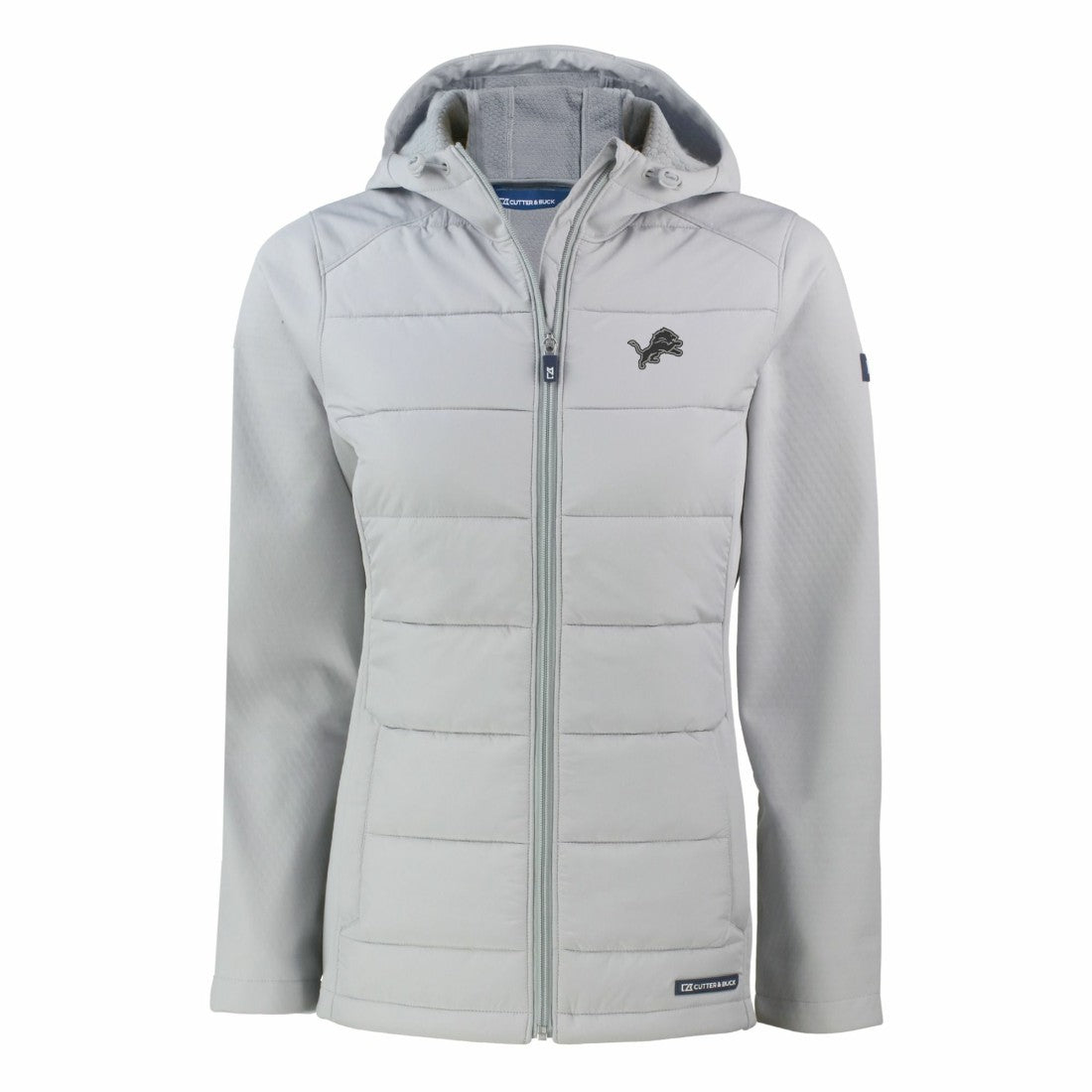 Detroit Lions  Cutter & Buck Women's Evoke Hybrid Eco Softshell Recycled Full-Zip Hoodie Jacket