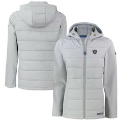 Las Vegas Raiders  Cutter & Buck Women's Evoke Hybrid Eco Softshell Recycled Full-Zip Hoodie Jacket