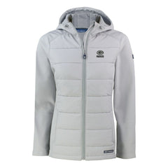 Green Bay Packers  Cutter & Buck Women's Evoke Hybrid Eco Softshell Recycled Full-Zip Hoodie Jacket