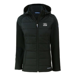 Cincinnati Bengals  Cutter & Buck Women's Evoke Hybrid Eco Softshell Recycled Full-Zip Hoodie Jacket