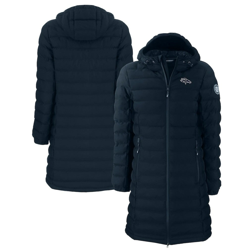 Denver Broncos  Cutter & Buck Women's Mission Ridge Repreve Eco Insulated Full-Zip Hoodie Long Puffer Jacket