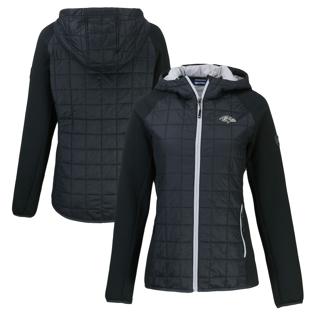 Baltimore Ravens  Cutter & Buck Women's Rainier PrimaLoft Eco Hybrid Full-Zip Hoodie Jacket
