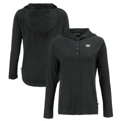 Washington Commanders  Cutter & Buck Women's Coastline Epic Comfort Eco Recycled Long Sleeve Hoodie T-Shirt