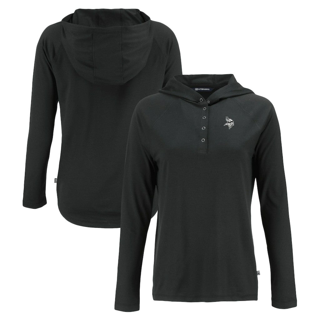 Minnesota Vikings  Cutter & Buck Women's Coastline Epic Comfort Eco Recycled Long Sleeve Hoodie T-Shirt