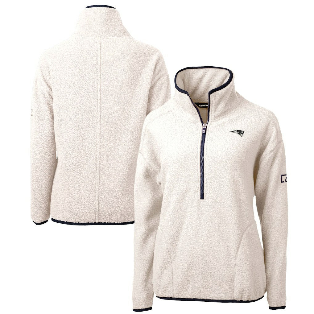 New England Patriots  Cutter & Buck Women's Cascade Eco Sherpa Fleece Half-Zip Jacket