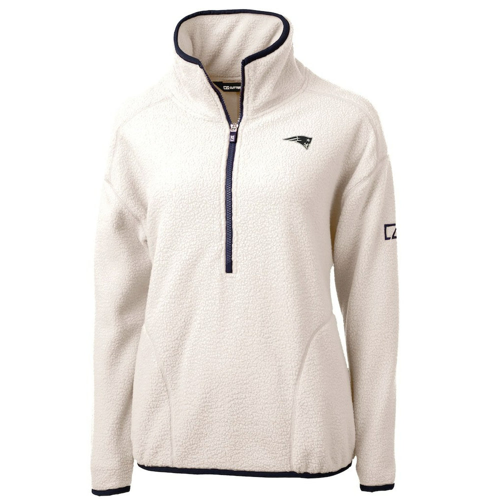 New England Patriots  Cutter & Buck Women's Cascade Eco Sherpa Fleece Half-Zip Jacket