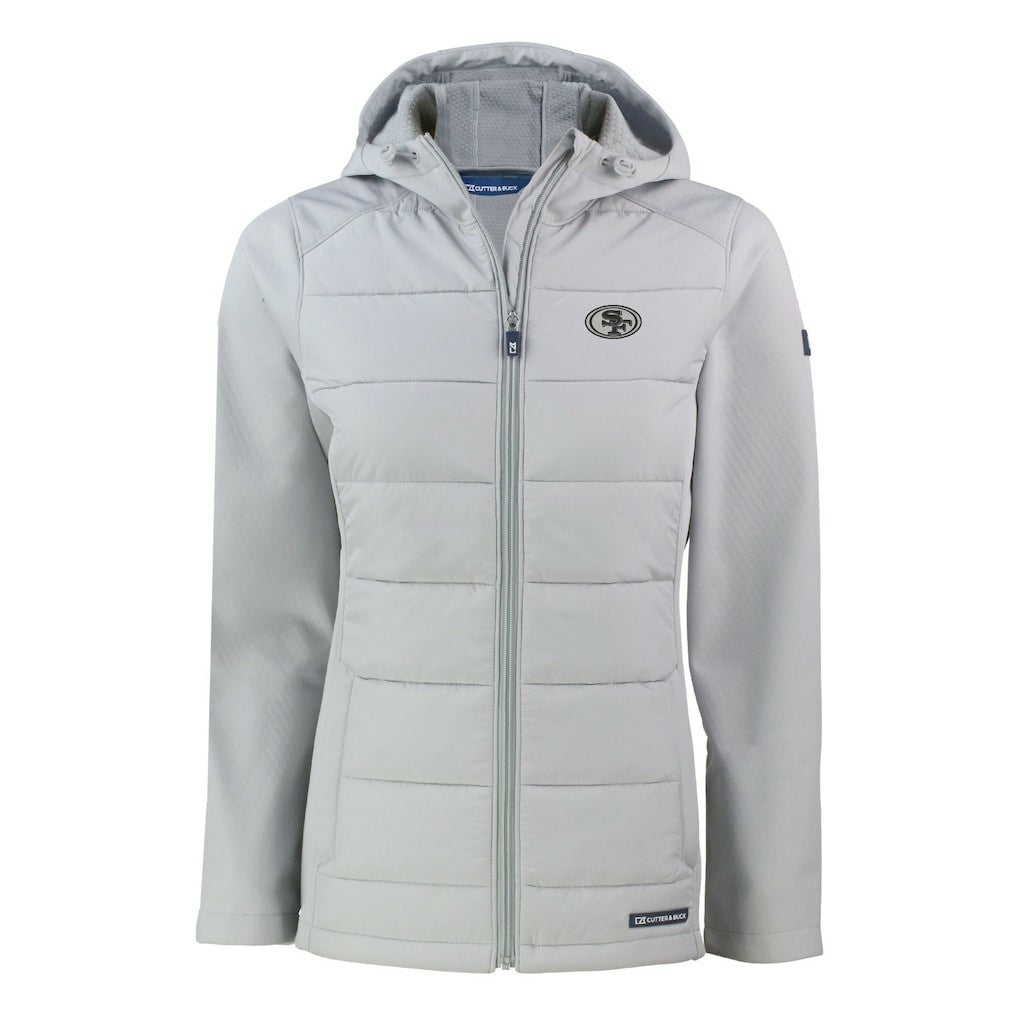 San Francisco 49ers  Cutter & Buck Women's Evoke Hybrid Eco Softshell Recycled Full-Zip Hoodie Jacket