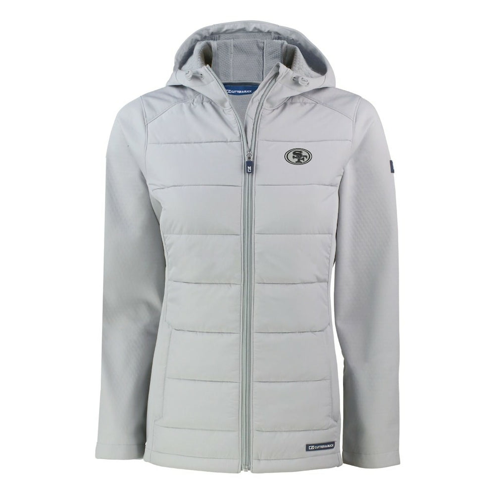 San Francisco 49ers  Cutter & Buck Women's Evoke Hybrid Eco Softshell Recycled Full-Zip Hoodie Jacket