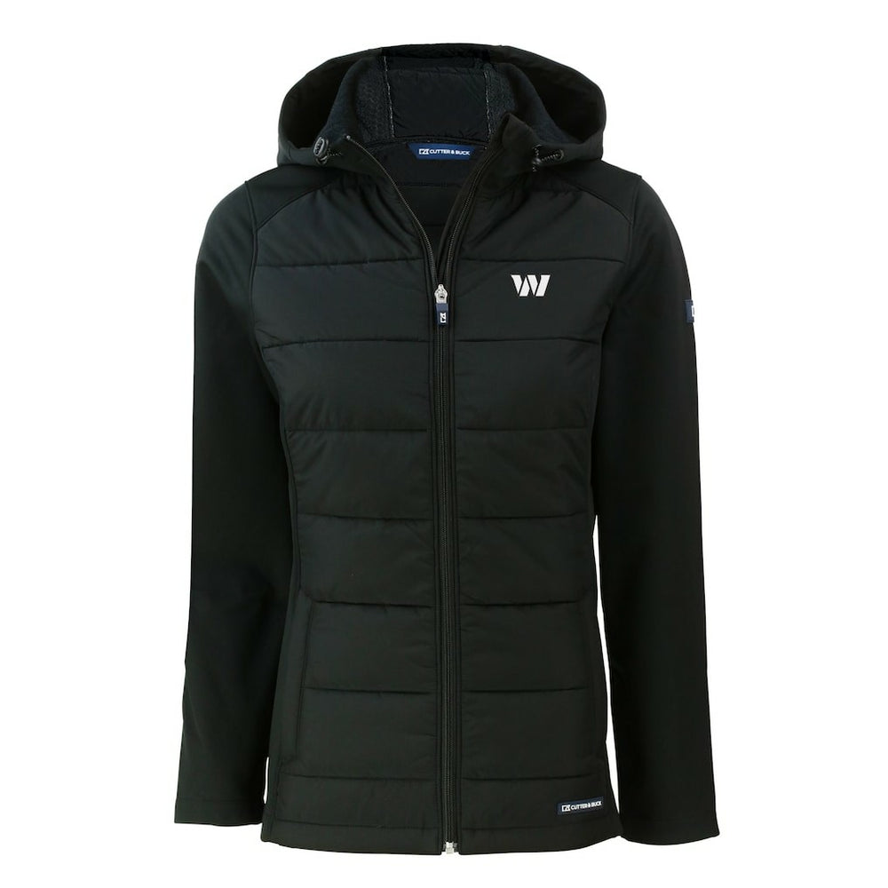 Washington Commanders  Cutter & Buck Women's Evoke Hybrid Eco Softshell Recycled Full-Zip Hoodie Jacket