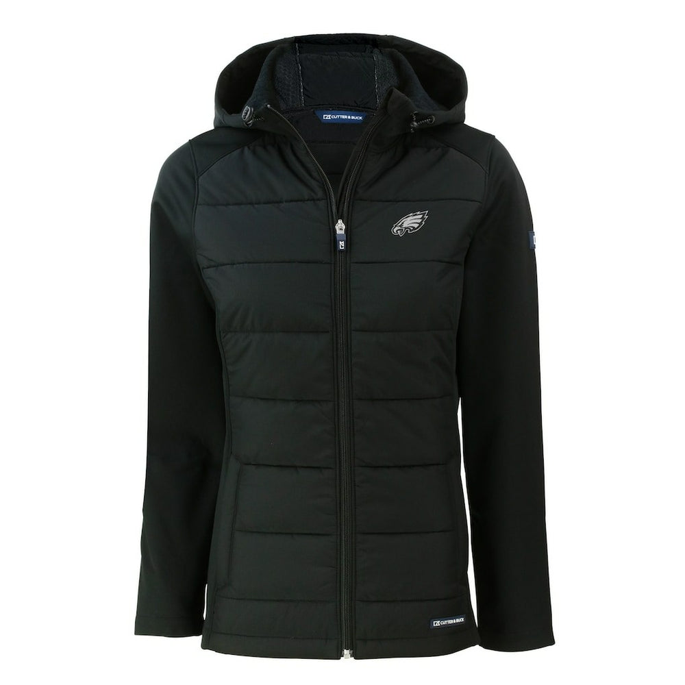 Philadelphia Eagles  Cutter & Buck Women's Evoke Hybrid Eco Softshell Recycled Full-Zip Hoodie Jacket