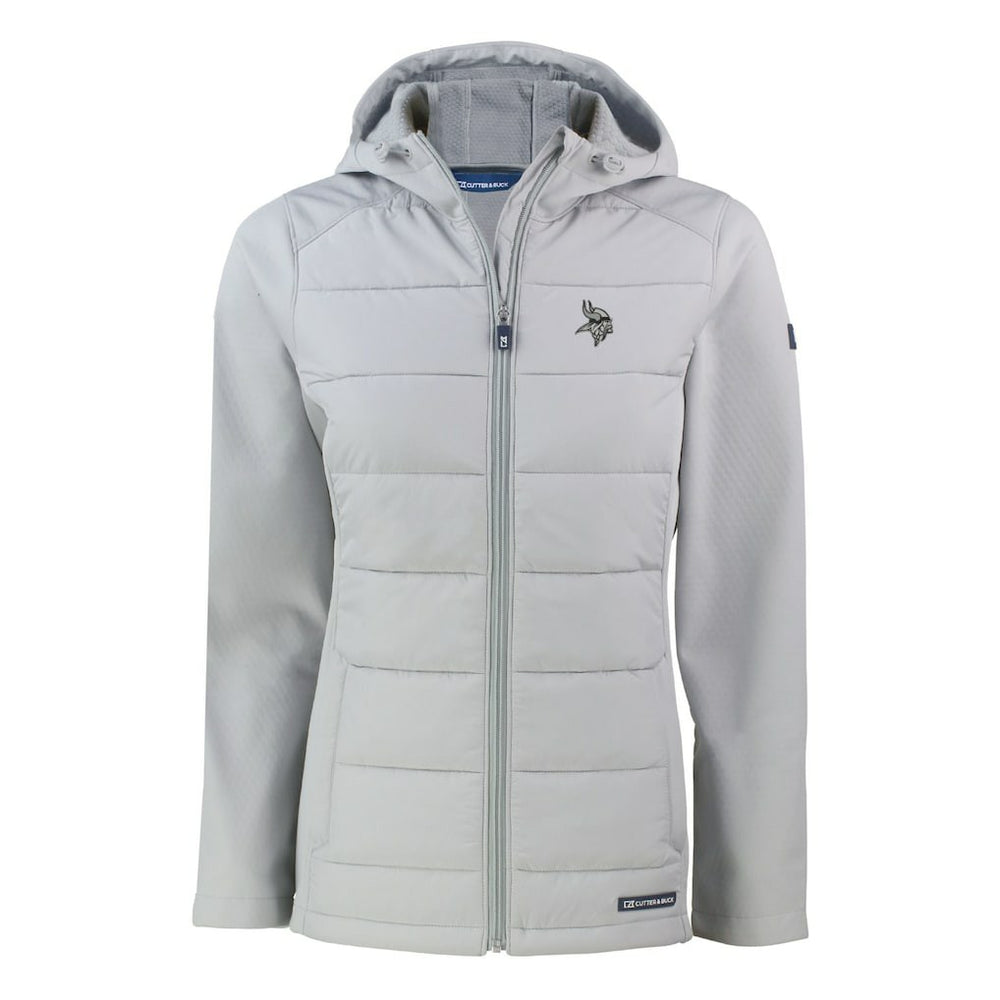 Minnesota Vikings  Cutter & Buck Women's Evoke Hybrid Eco Softshell Recycled Full-Zip Hoodie Jacket