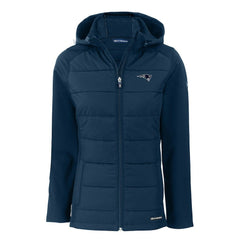 New England Patriots  Cutter & Buck Women's Evoke Hybrid Eco Softshell Recycled Full-Zip Hoodie Jacket