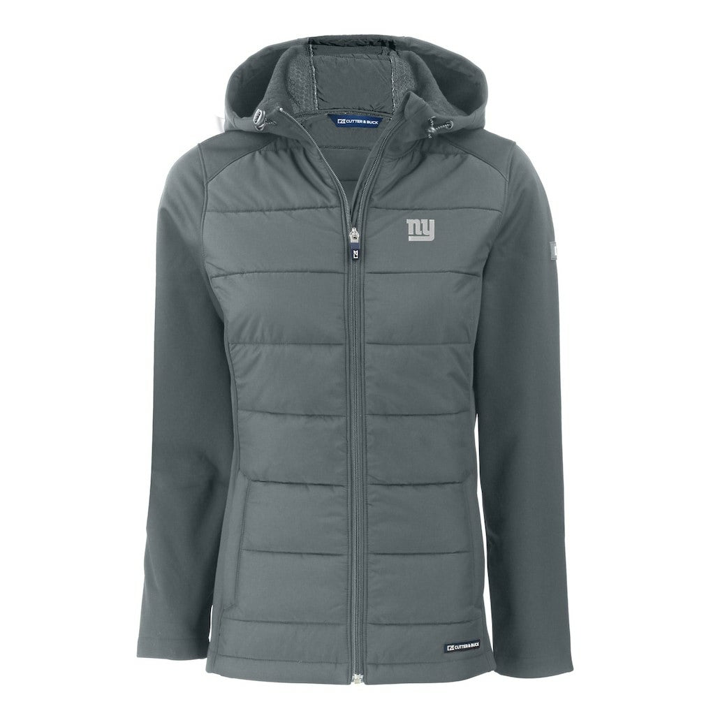 New York Giants  Cutter & Buck Women's Evoke Hybrid Eco Softshell Recycled Full-Zip Hoodie Jacket