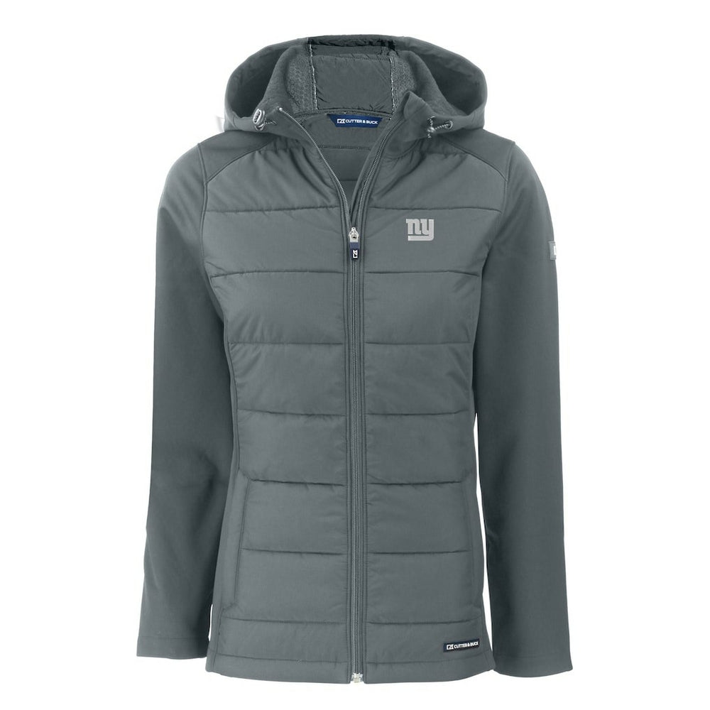 New York Giants  Cutter & Buck Women's Evoke Hybrid Eco Softshell Recycled Full-Zip Hoodie Jacket
