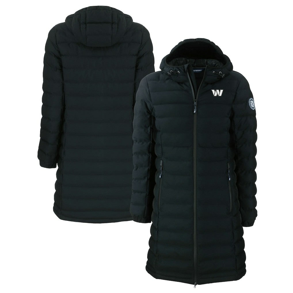 Washington Commanders  Cutter & Buck Women's Mission Ridge Repreve Eco Insulated Full-Zip Hoodie Long Puffer Jacket