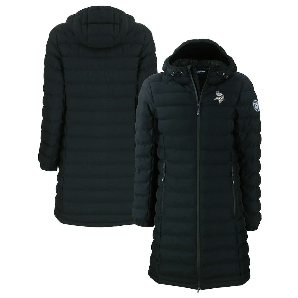 Minnesota Vikings  Cutter & Buck Women's Mission Ridge Repreve Eco Insulated Full-Zip Hoodie Long Puffer Jacket